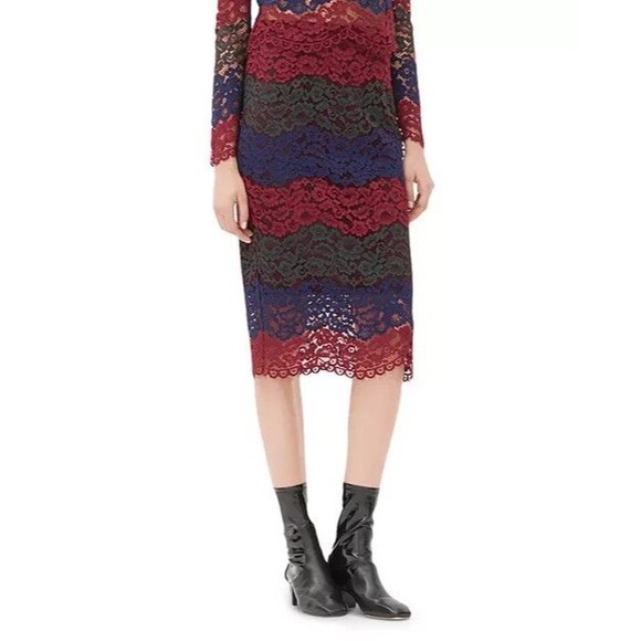 Paris Rock n' Roll Designer Sandro Julee lace pencil skirt Small - Picture 2 of 9